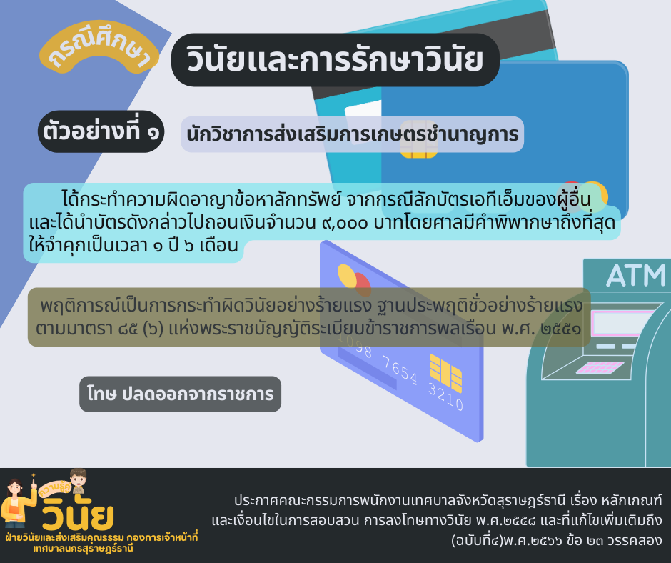 กรณีศึกษาวินัยและการรักษาวินัยฐานประพฤติชั่วอย่างร้ายแรง Image 1