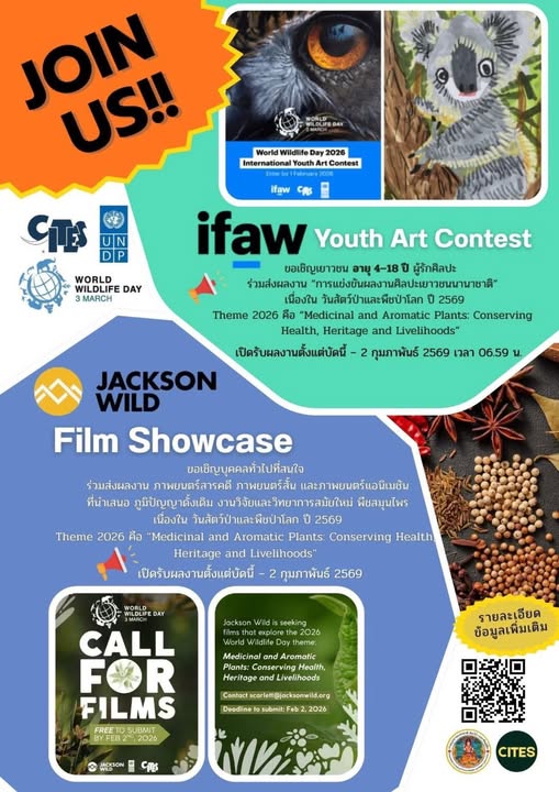 กรมอุทยานแห่งชาติ สัตว์ป่า และพันธุ์พืช เชิญชวนผู้ที่สนใจเข้ ... Image 1