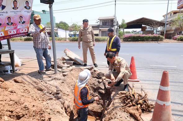 ติดตามงานการแก้ไขย้ายแนวท่อประปาของการประปาส่วนภูมิภาค Image 1