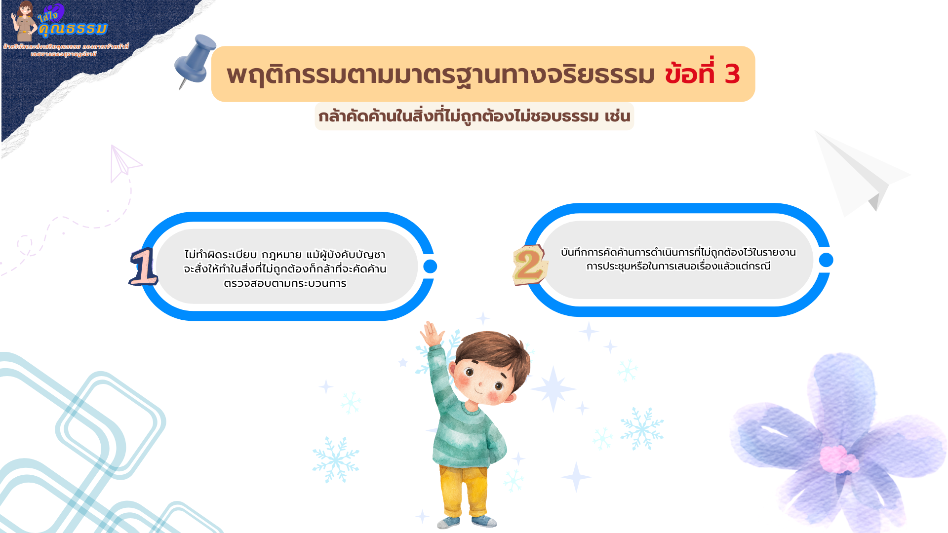 สื่อใส่ใจคุณธรรม เรื่อง มาตรฐานทางจริยธรรม 7 ข้อและพฤติกรรมต ... รูปภาพ 2