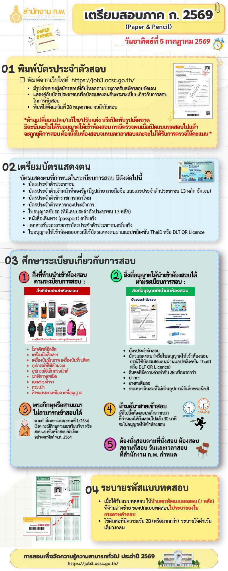 เตรียมตัวให้พร้อมก่อนสอบภาค ก. (Paper &amp; Pencil) ประจำปี 2569 ... รูปภาพ 1