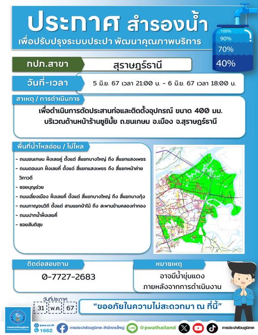 ข่าวประชาสัมพันธ์จากการประปา รูปภาพ 1