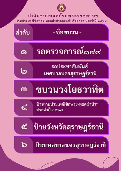 ชมขบวนแห่ถ้วยพระราชทานฯ งานประเพณีชักพระ - ทอดผ้าป่า และแข่ง ... รูปภาพ 1