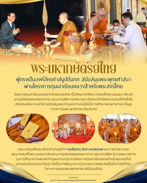 พระมหากษัตริย์ไทย ผู้ทรงเป็นองค์อัครศาสนูปถัมภก สนับสนุนพระพ ... Image 1