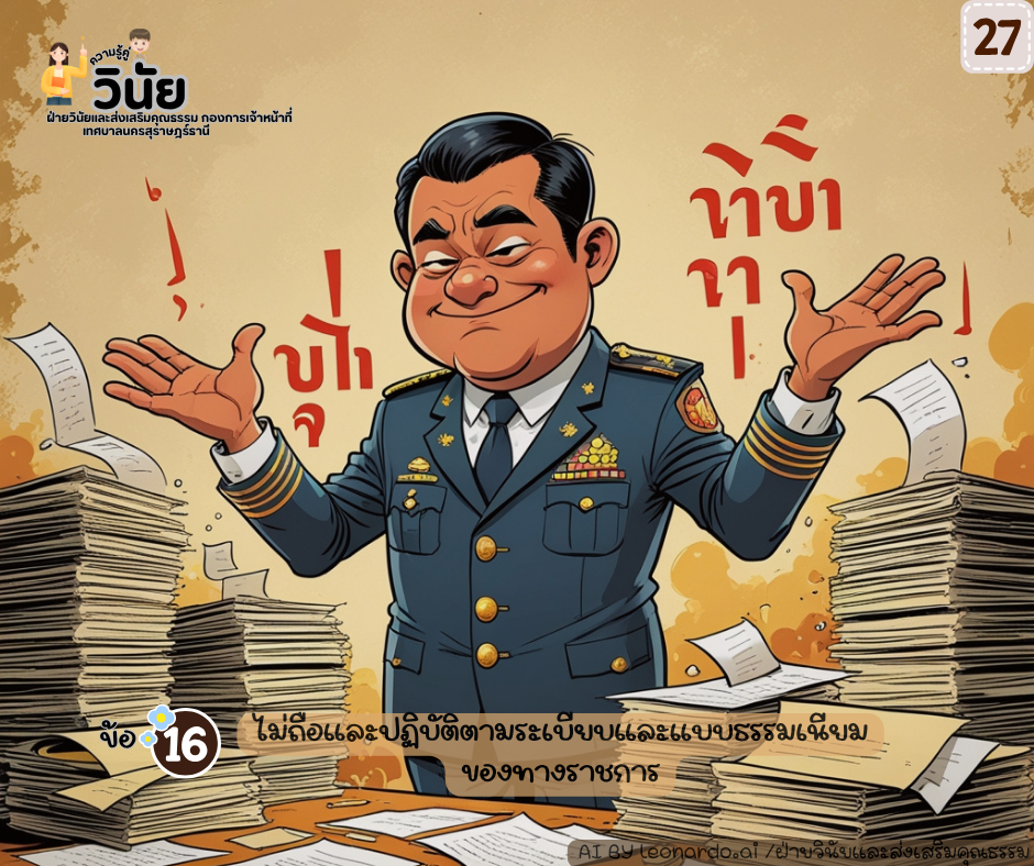 วินัยพนักงานส่วนท้องถิ่น 19 ข้อ พร้อมกรณีตัวอย่าง Image 28