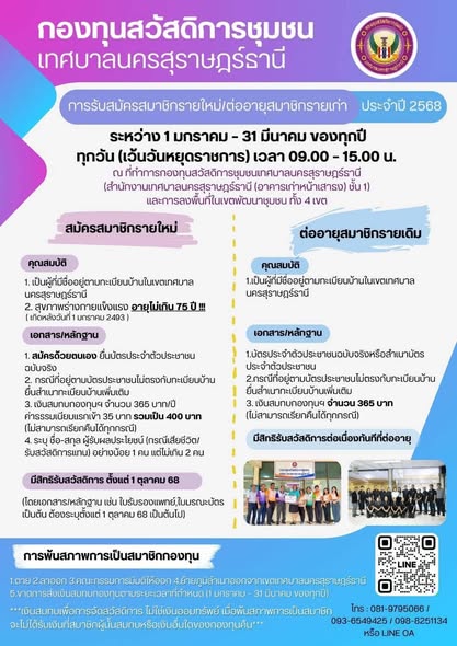 กองทุนสวัสดิการชุมชนเทศบาลนครสุราษฎร์ธานี Image 1