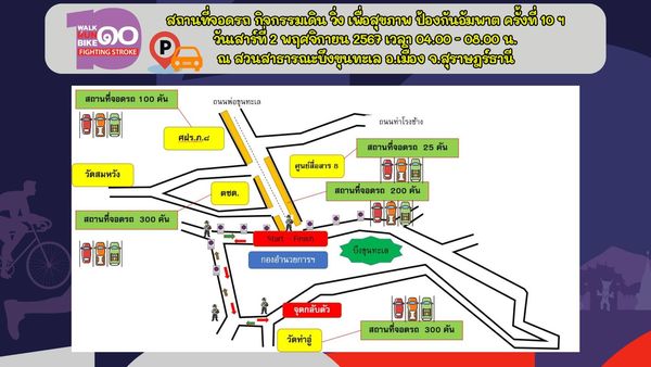 สถานที่จอดรถ กิจกรรมเดิน วิ่ง เพื่อสุขภาพ ป้องกันอัมพาต ครั้ ... Image 1